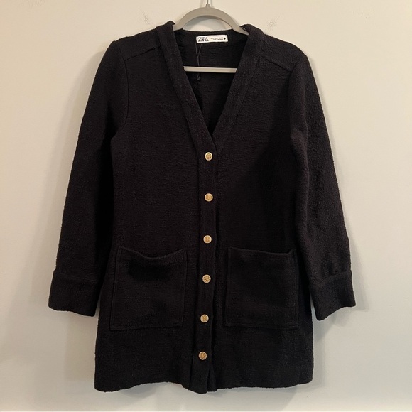 Zara Women's Black Sweater Cardigan size Medium M - Picture 1 of 6